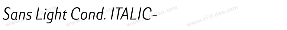 Sans Light Cond. ITALIC字体转换
